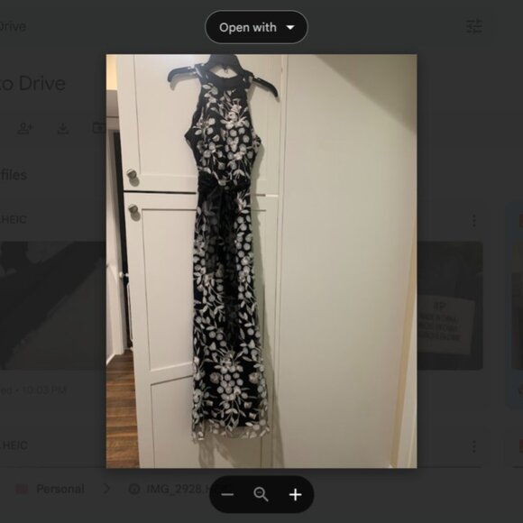 NWT Eliza J Petite Floral-Embroidered Sleeveless Gown, Size 4P (Black and White) - Picture 3 of 6